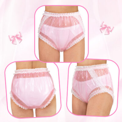 Baby Exposed Lace Frill Adult Plastic Pull-On Diaper Pants Cover