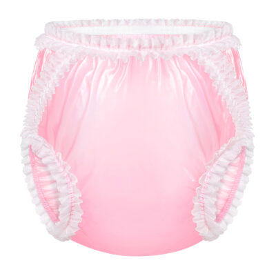 Baby Exposed Lace Frill Adult Plastic Pull-On Diaper Pants Cover
