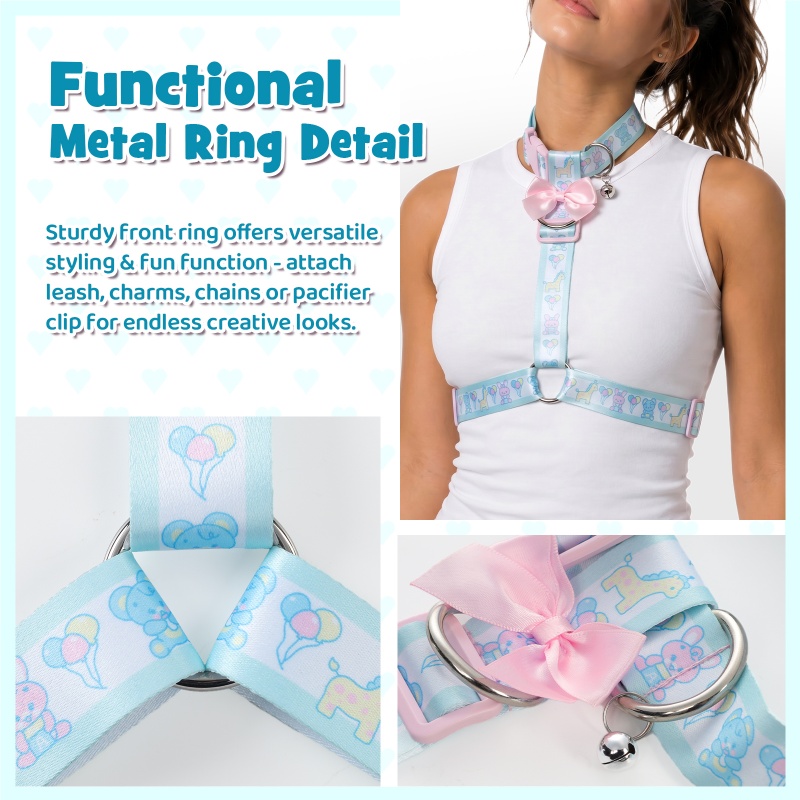 Baby Parade Furry Petplay Collared Chest Harness