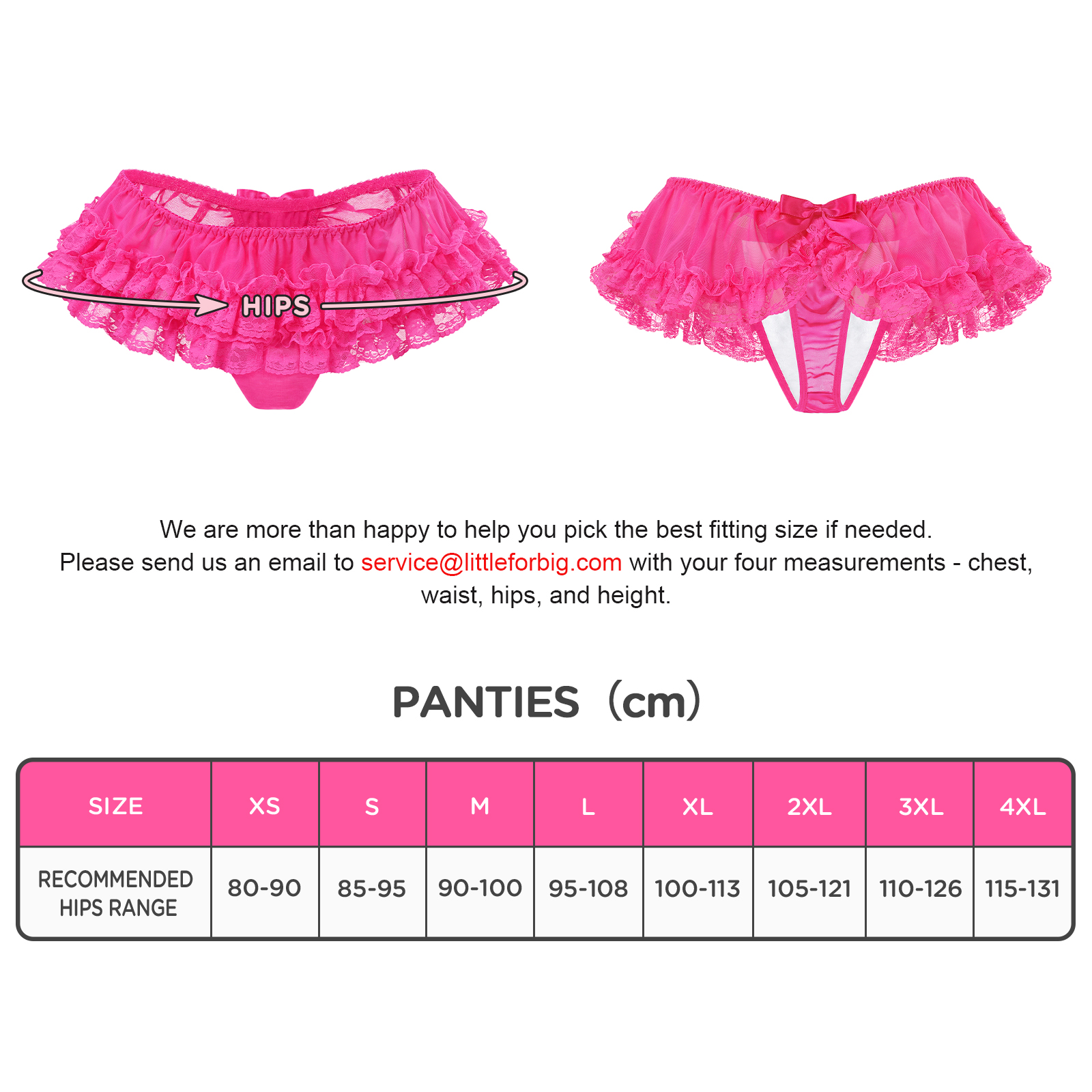 Lace Skort Tucking Gaff Thong Panties Hot Pink