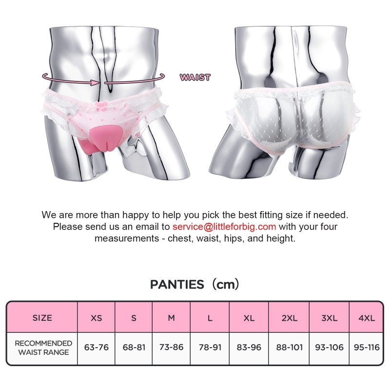 SissyUniversity Lace Frill Camel Toe Tucking Gaff Panties