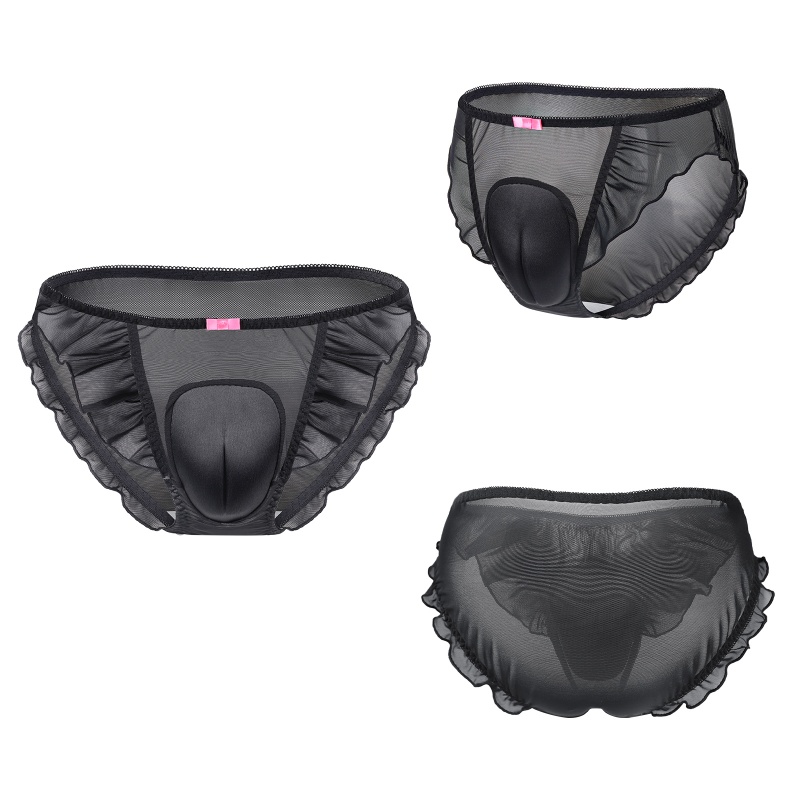 SissyUniversity Lace Frill Camel Toe Tucking Gaff Panties