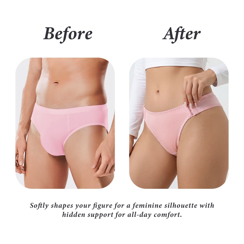 Perfect Fit Adjustable SissyUniversity Pink Tucking Gaff Panties