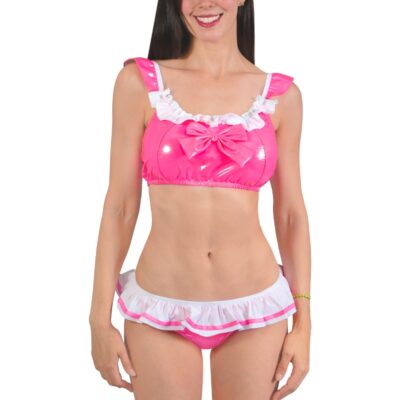 SissyUniversity Latex-like 2-Piece Doll Bralette Set