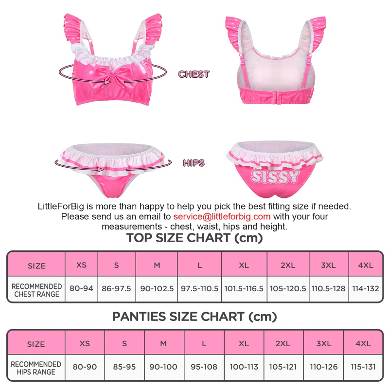 SissyUniversity Latex-like 2-Piece Doll Bralette Set