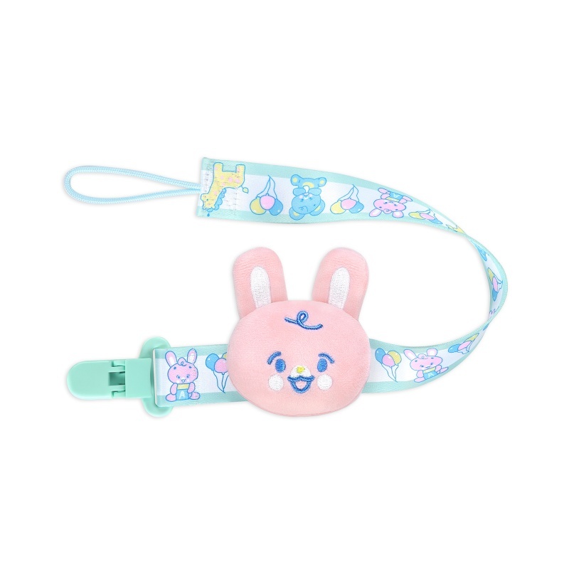 Baby Parade Stuffed Animal Pacifier Clip Pink Bunny