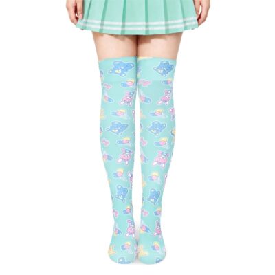 Baby Parade Over the Knee Silk Stockings with Stuffie - Green