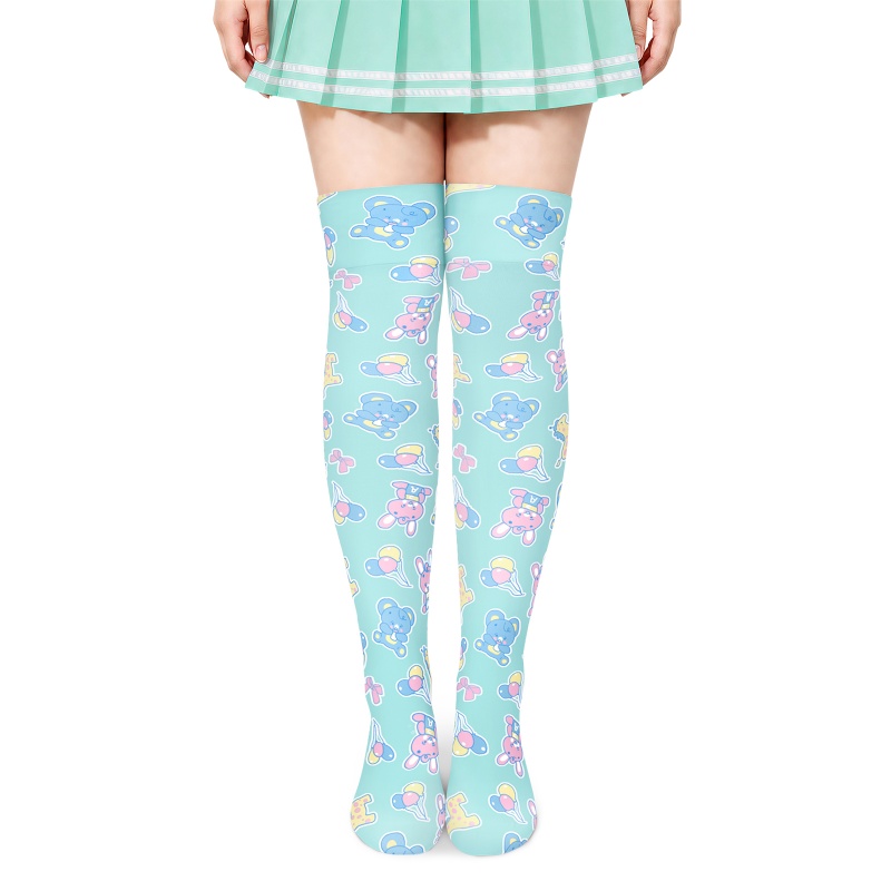 Baby Parade Over the Knee Silk Stockings with Stuffie – Green