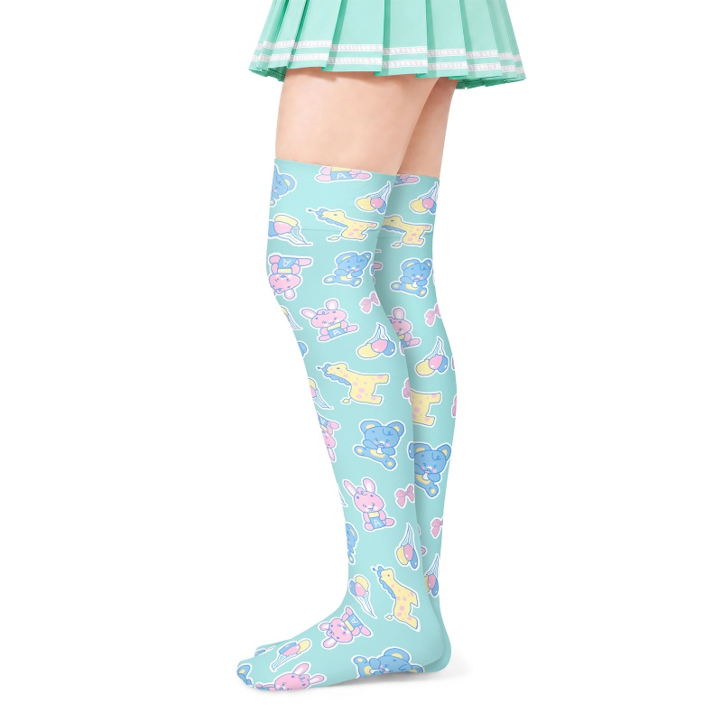 Baby Parade Over the Knee Silk Stockings with Stuffie – Green