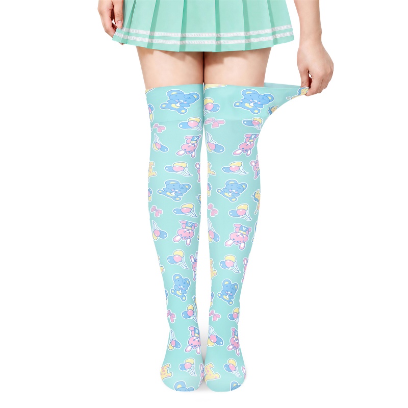 Baby Parade Over the Knee Silk Stockings with Stuffie – Green