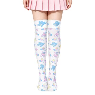 Baby Parade Over the Knee Silk Stockings with Stuffie - White