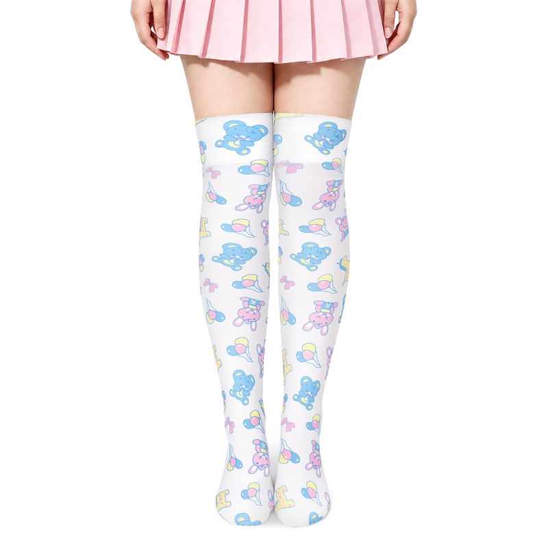 Baby Parade Over the Knee Silk Stockings with Stuffie – White