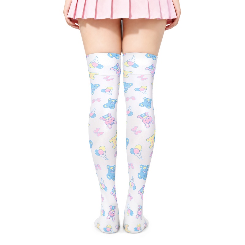 Baby Parade Over the Knee Silk Stockings with Stuffie – White