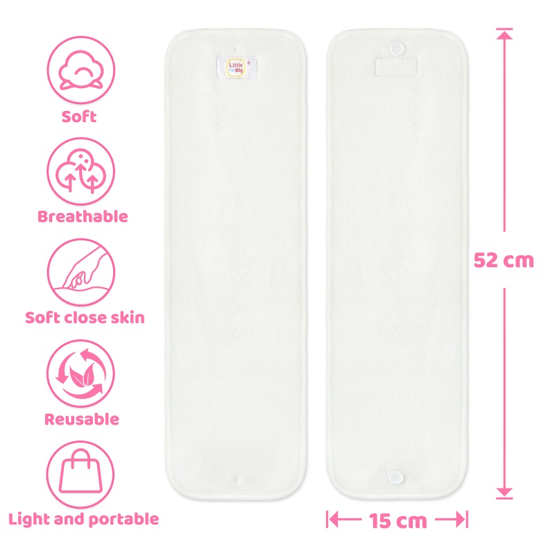 Microfiber Reusable Diaper Booster Pads 3-Pack