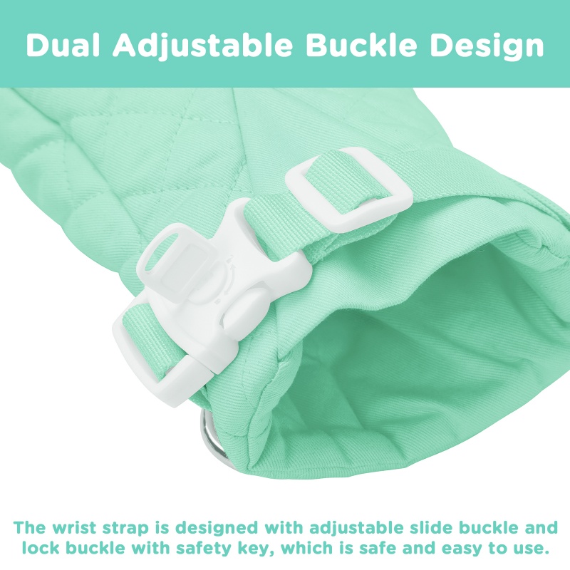 Adult Baby Soft Padded Quilted Cotton Locking Mittens