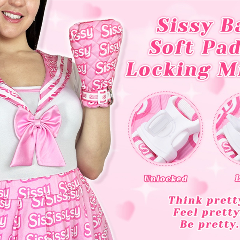SissyUniversity Adult Baby Soft Padded Locking Mittens