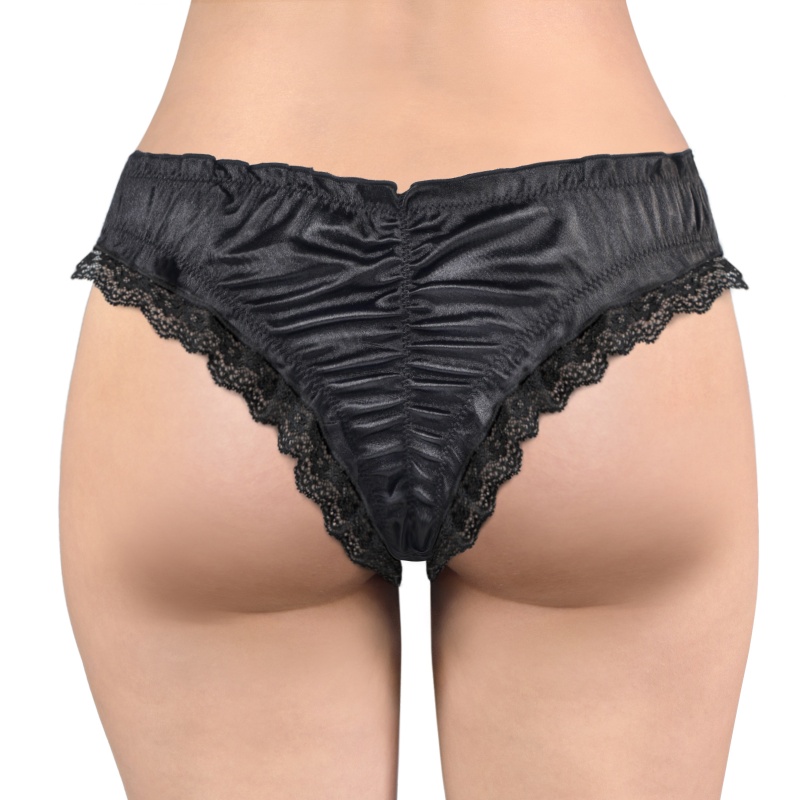 Chastity SissyUniversity Satin Lace Panties Black