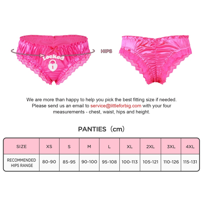 Chastity SissyUniversity Satin Lace Panties Hot Pink