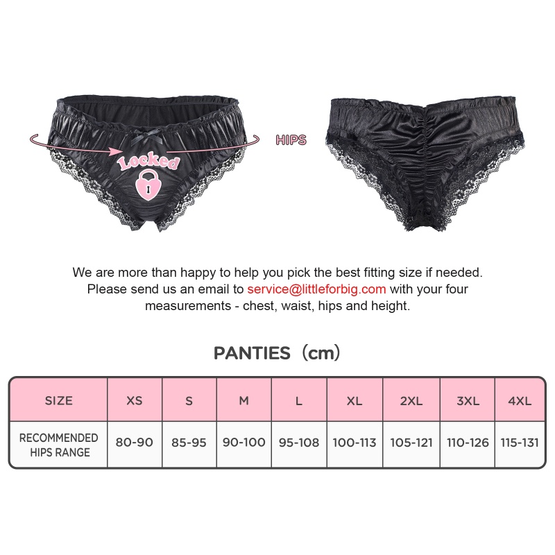 Chastity SissyUniversity Satin Lace Panties Black