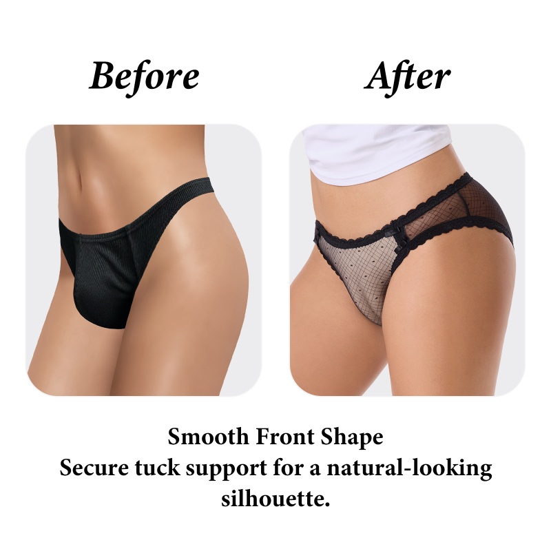 Camel Toe See-through Tucking Gaff Panties