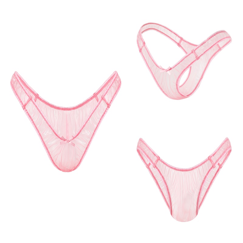 Little Secret See-through V-shape High Leg Plastic Thong Panties
