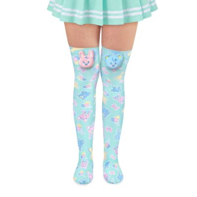 Baby Parade Over the Knee Silk Stockings with Stuffie - Green