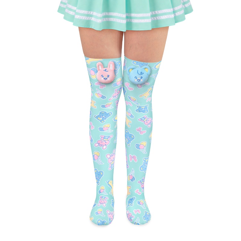 Baby Parade Over the Knee Silk Stockings with Stuffie – Green