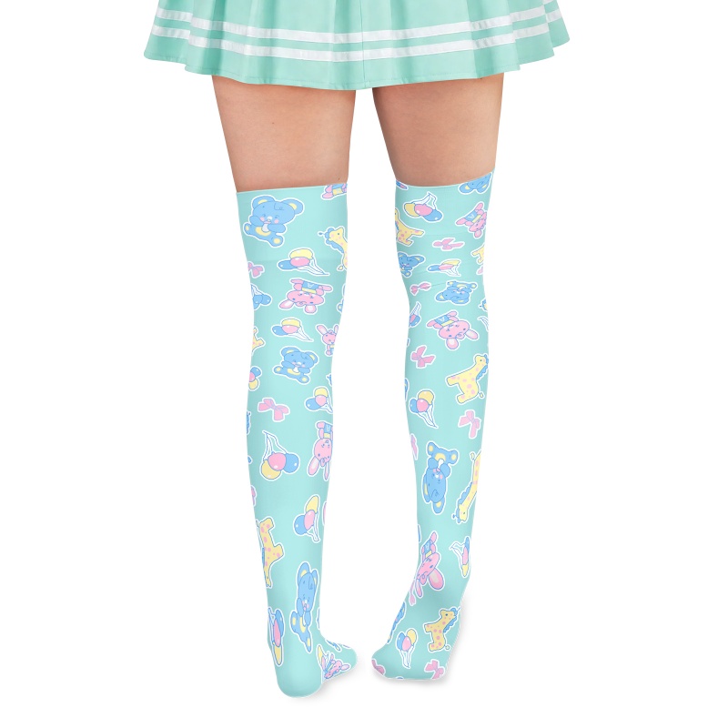 Baby Parade Over the Knee Silk Stockings with Stuffie – Green