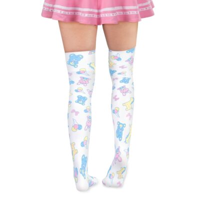 Baby Parade Over the Knee Silk Stockings with Stuffie - White