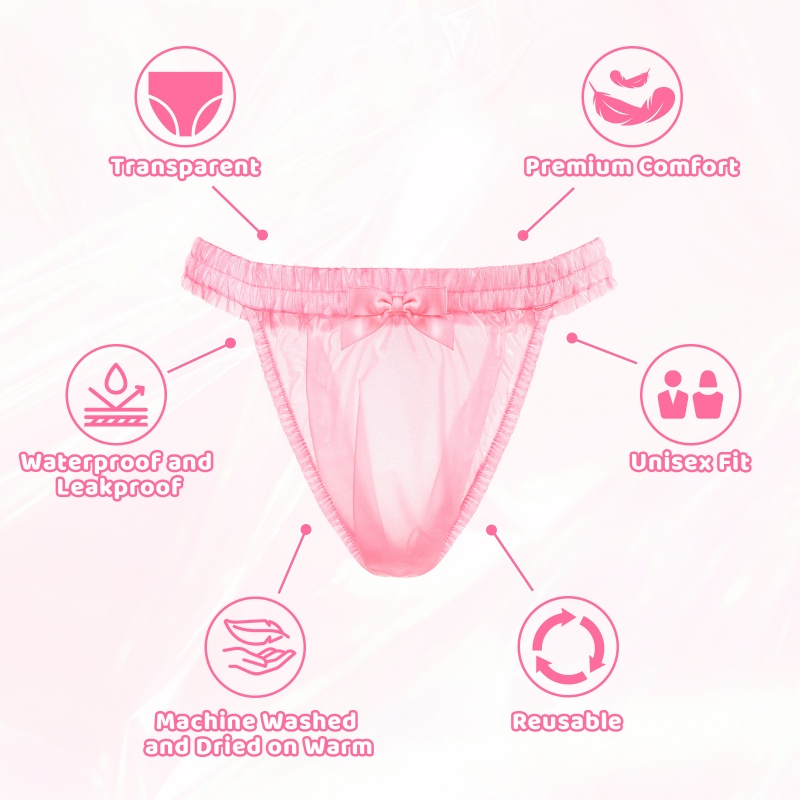 Dolly Pink Plastic Bikini Cut Panties