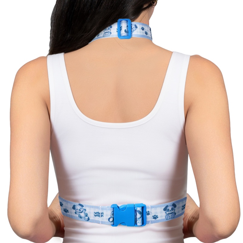 Little Blue Furry Petplay Collared Chest Harness
