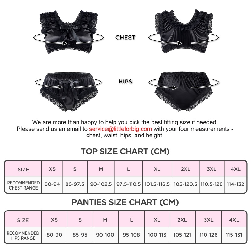 Satin SissyUniversiry Baby Bralette Set Black