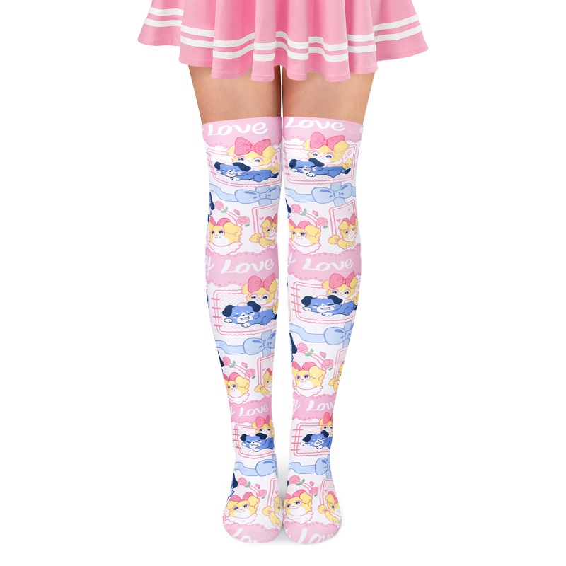 Puppy Love Over-the-Knee Silk Stockings