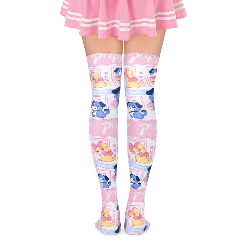 Puppy Love Over-the-Knee Silk Stockings