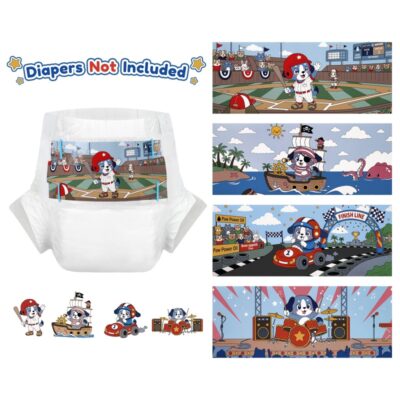 Baby Tapes Little Blue Big Dreams Adult Diaper Stickers 4 Sheets