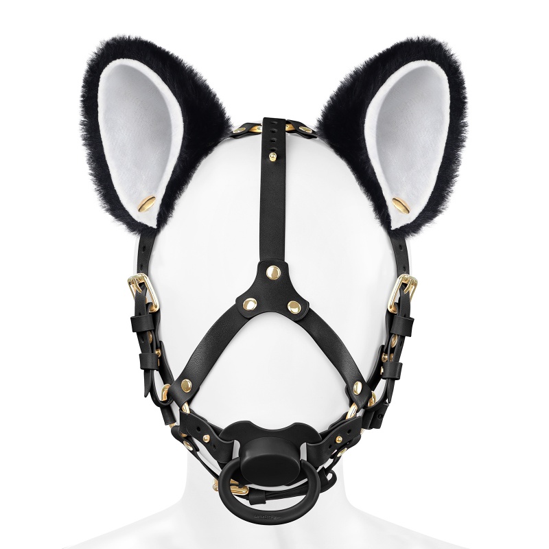 Little Furry Fluffy Ears Pacifier Petplay Head Harness