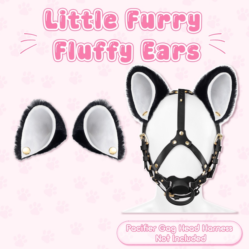 Little Furry Fluffy Ears Pet Play Head Harness Accessory