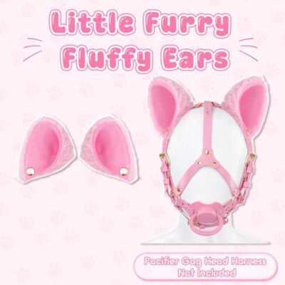 Little Furry Fluffy Ears Pet Play Head Harness Accessory