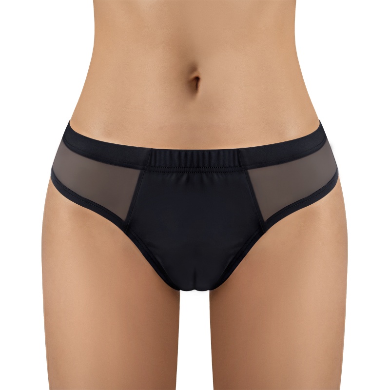Camel Toe Tucking Gaff Brazilian Cheeky Panties Black