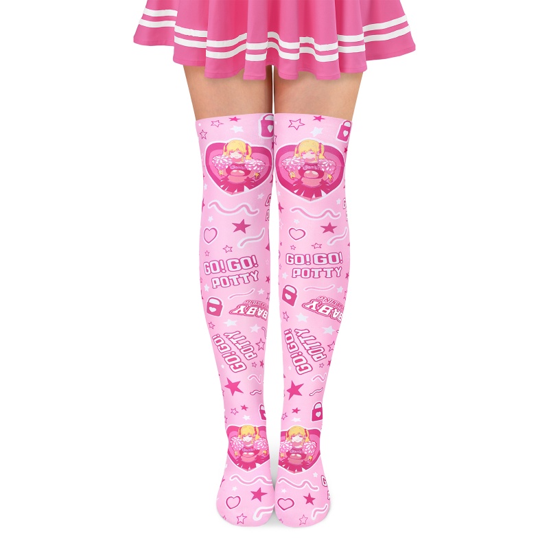 Baby Go Potty Over-the-Knee Silk Stockings
