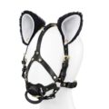 Little Furry Fluffy Ears Pacifier Petplay Head Harness