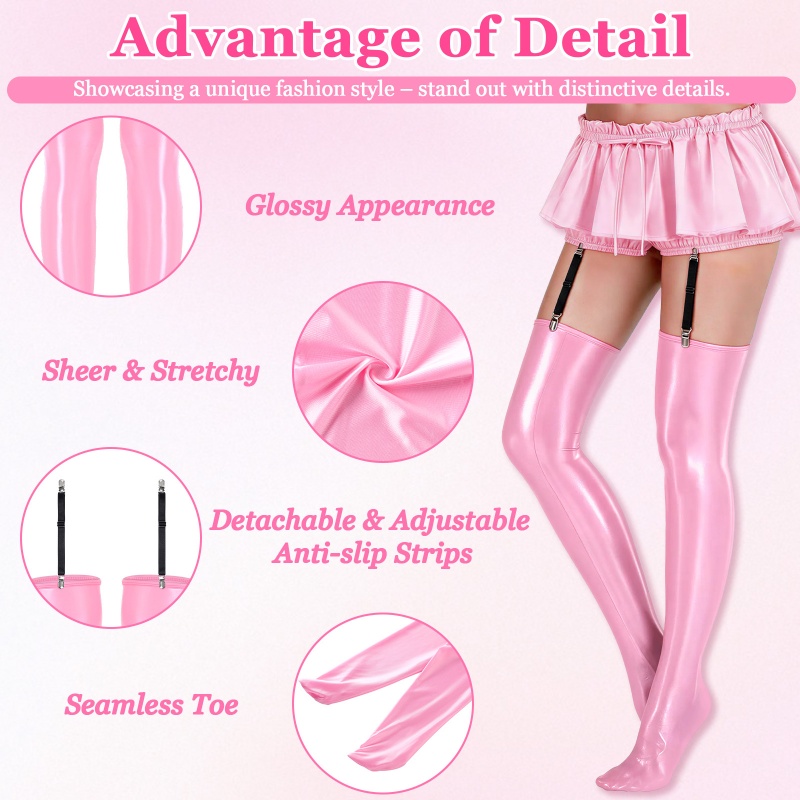 SissyUniversity Glossy Thigh High Stockings