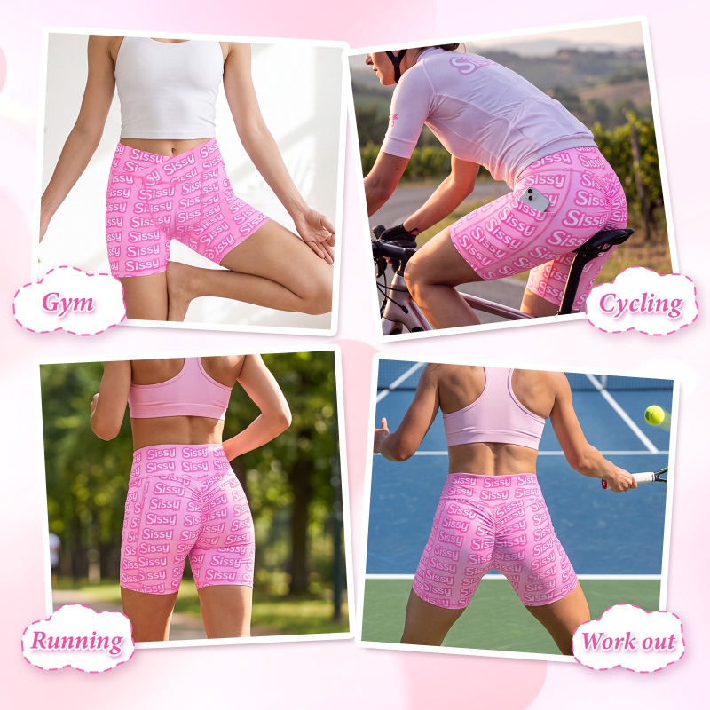 SissyUniversity High Waisted Camel Toe Insert Tucking Gaff Yoga Shorts Leggings