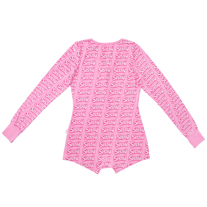 SissyUniversity All-Over Sissy Print Thumb Sucker Romper Onesie