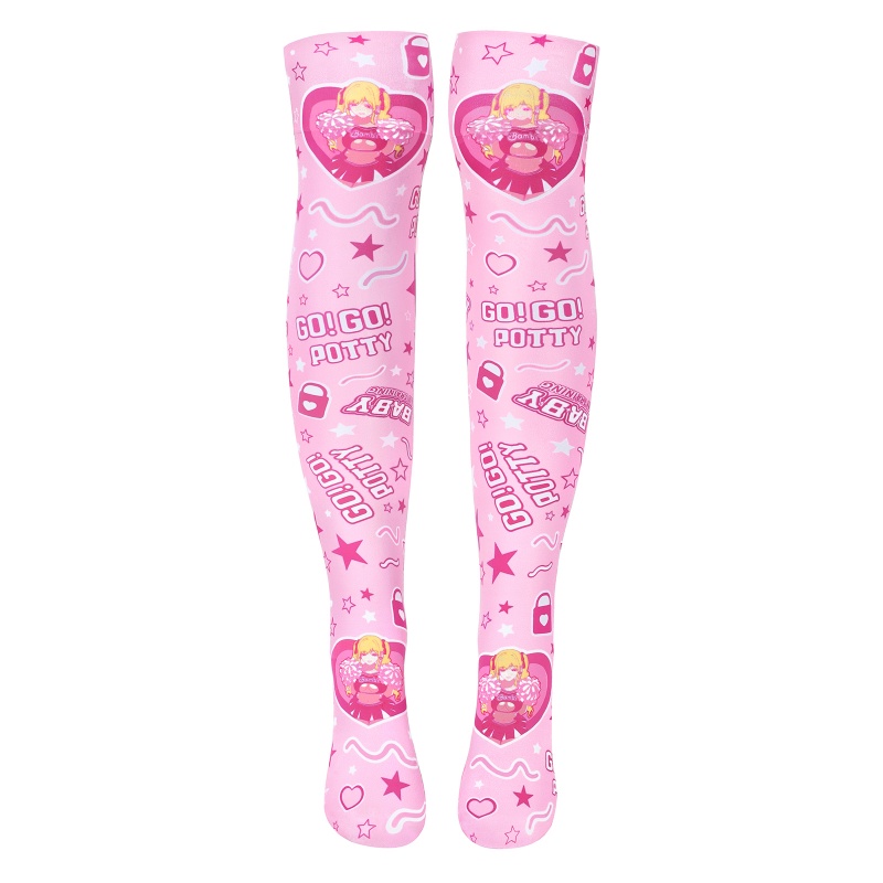 Baby Go Potty Over-the-Knee Silk Stockings