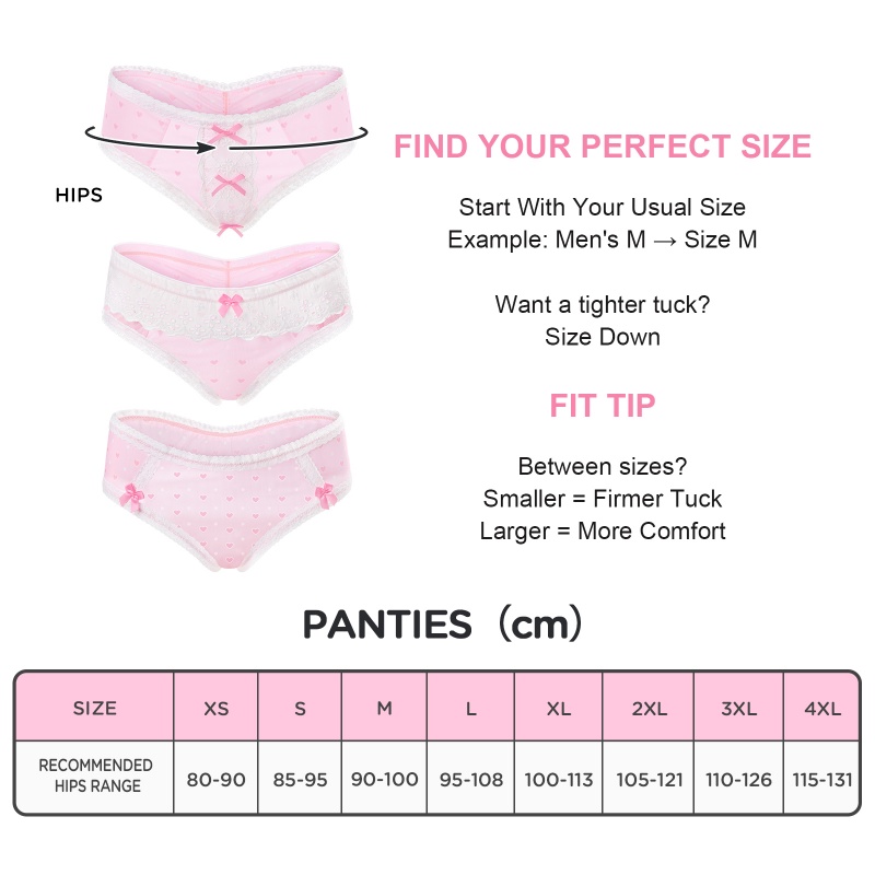 Pink Princess Tucking Gaff Panties Set 3-Pack