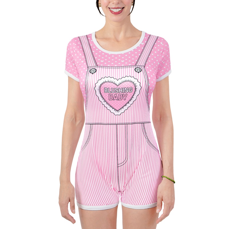 Blushing Baby Faux Two-Piece Shortalls Onesie