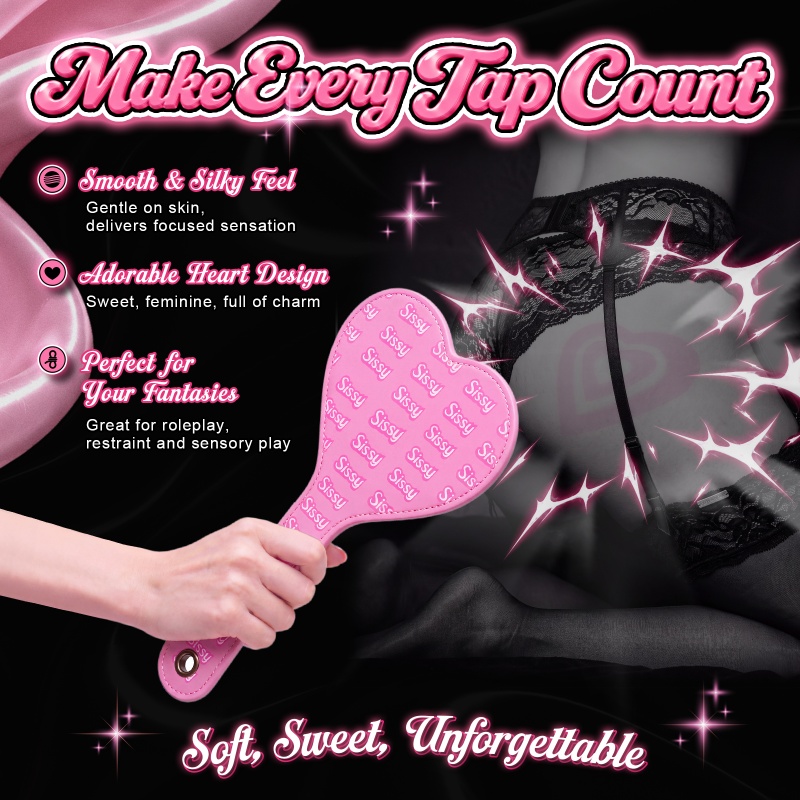 SissyUniversity Faux Leather Sissy Heart-shaped Paddle