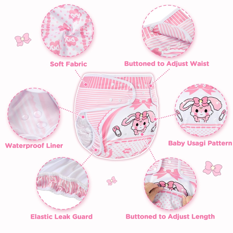 Baby Usagi Diaper Cover with Microfiber Reusable Diaper Booster Pad