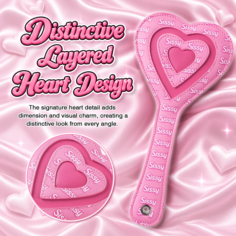 SissyUniversity Faux Leather Sissy Heart-shaped Paddle